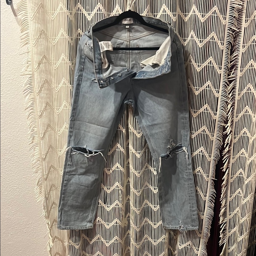 AGOLDE 27  90’s  Distressed Jeans - Light Blue